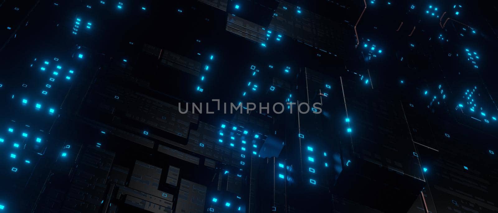 Futuristic data stream background 3D Rendering by yay_lmrb