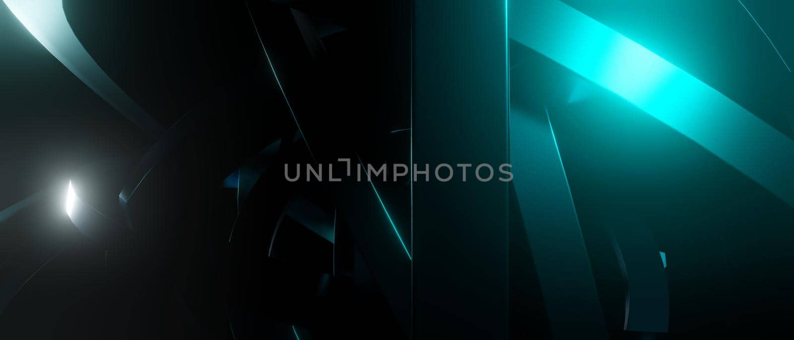 Abstract Modern Shapes Dark Blue Banner Background 3D