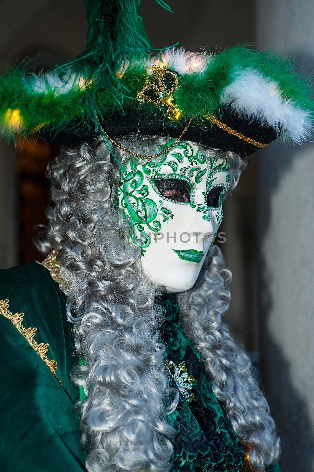 VENICE, ITALY - Febrary 6 2018: The masks of the Venice carnival 2018