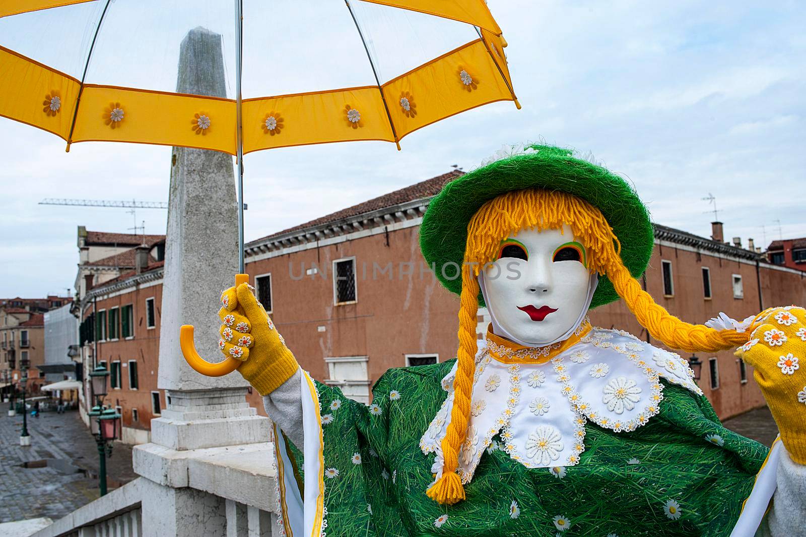 VENICE, ITALY - Febrary 7 2018: The masks of the Venice carnival 2018