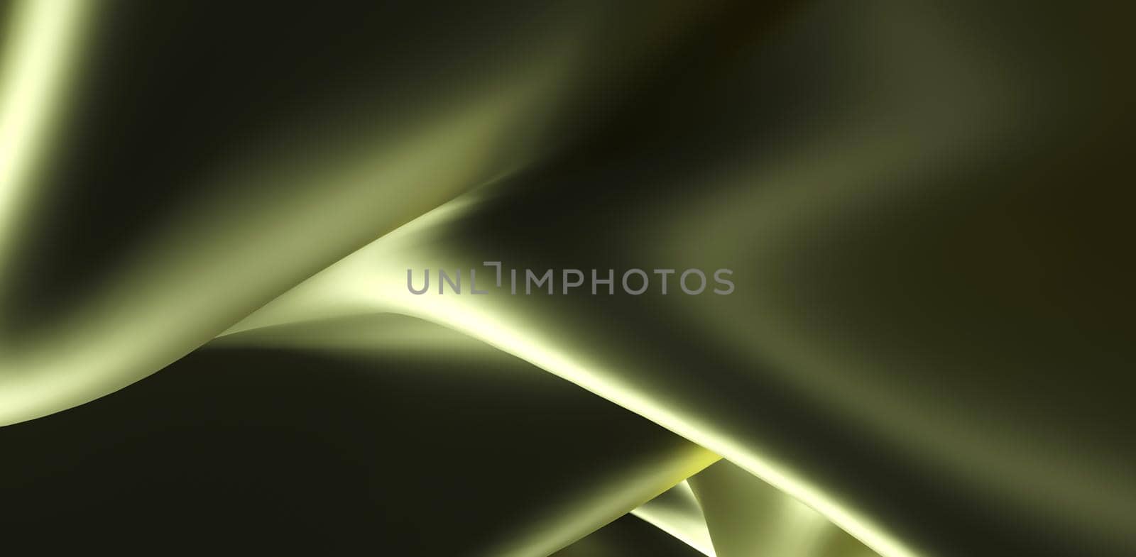 Abstract golden silk waves background, Golden satin wavy fabric texture background. 3d rendering. by Dvorak