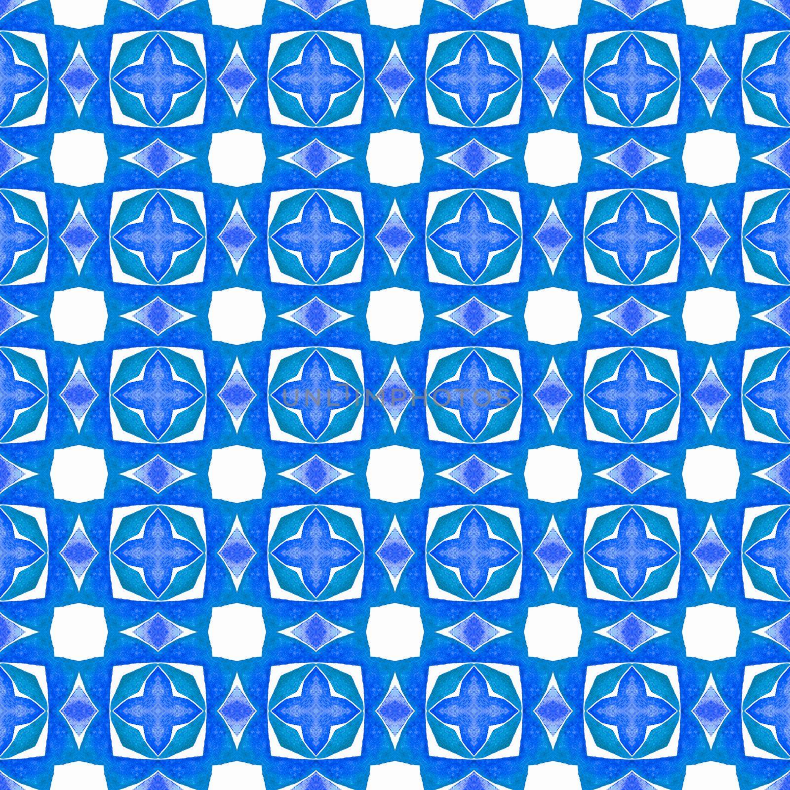 Ethnic hand painted pattern. Blue optimal boho by beginagain