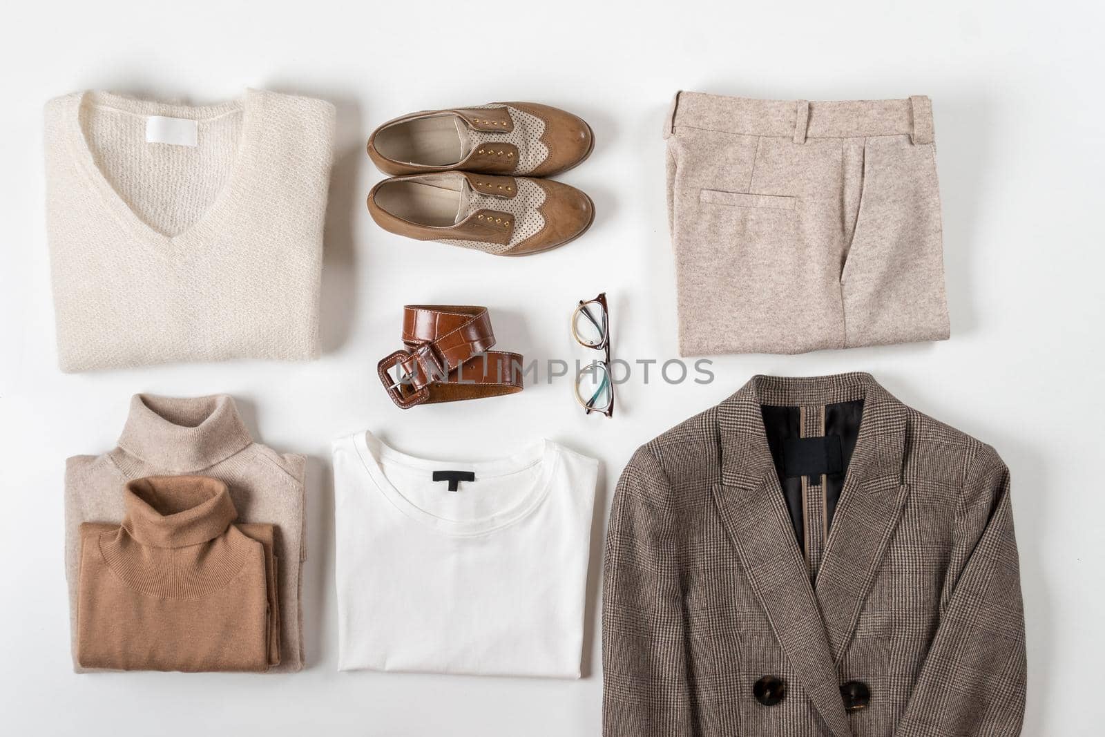 basic minimalist wardrobe. Flat lay by maramorosz