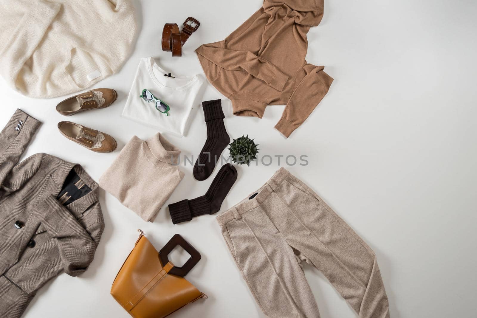 basic minimalist wardrobe. Flat lay by maramorosz