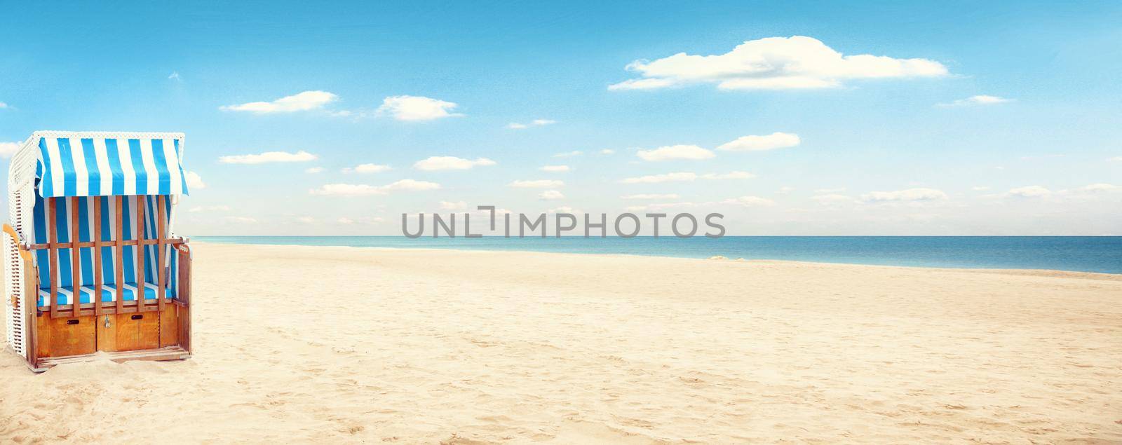 Baltic sea beach with dunes and ocean view. Holiday background.