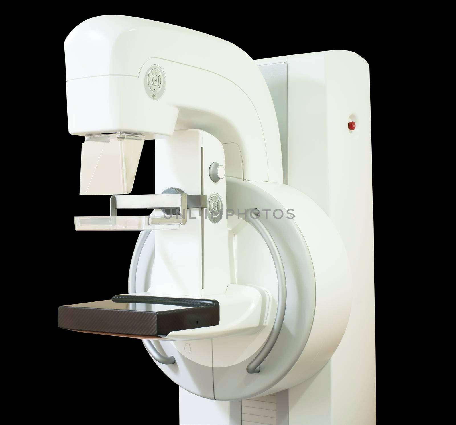 Mammography machine for breast screening device on black background in hospital.clipping path. by samunella