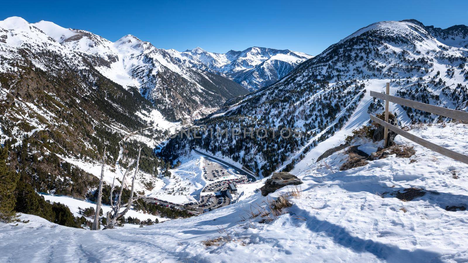 View of the Ordino valley from a ski slope by LopezPastor