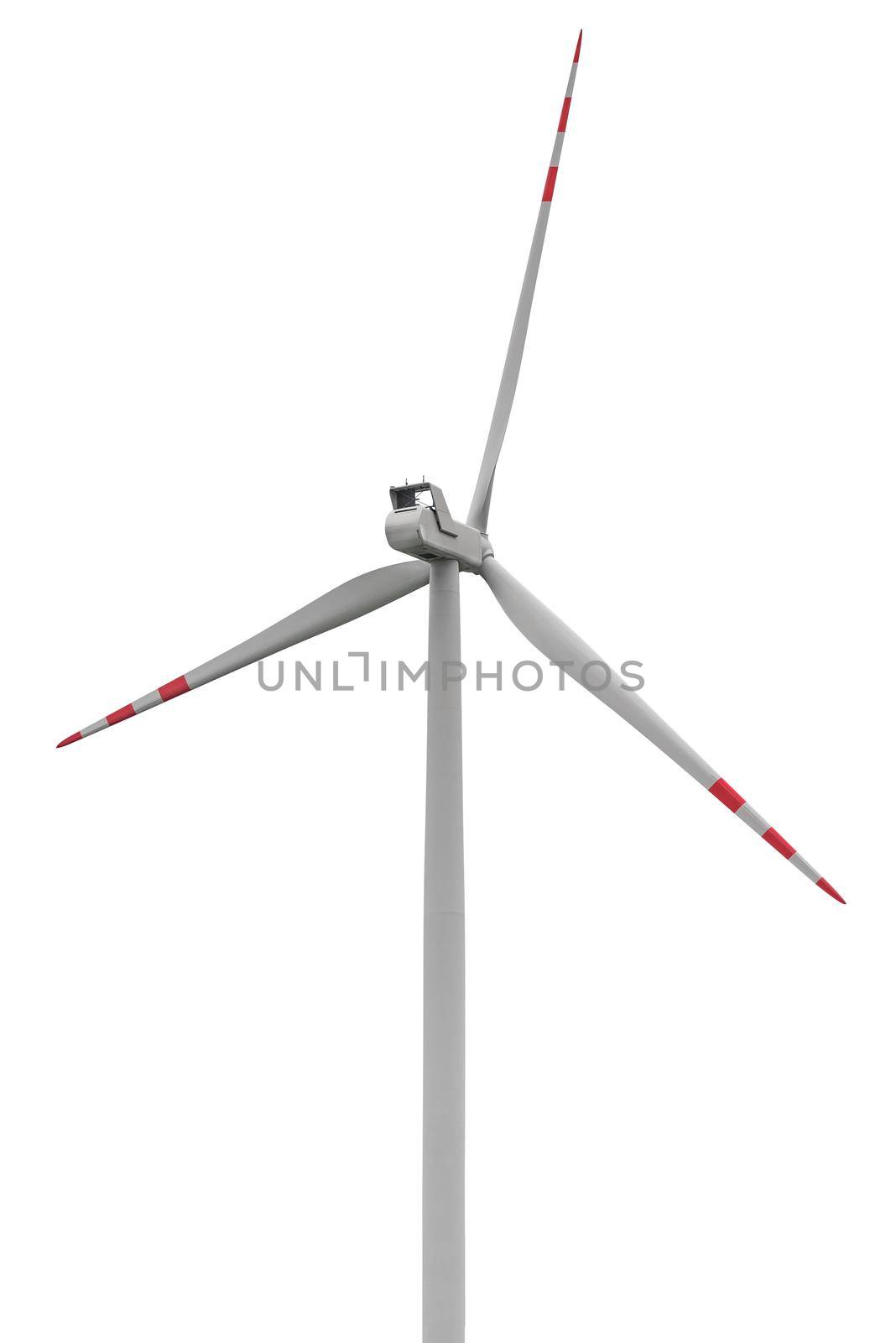 Wind turbine on white background by mkos83
