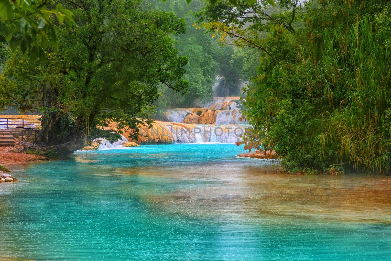 Waterfall Agua Azul, Chiapas. Located in Mexico