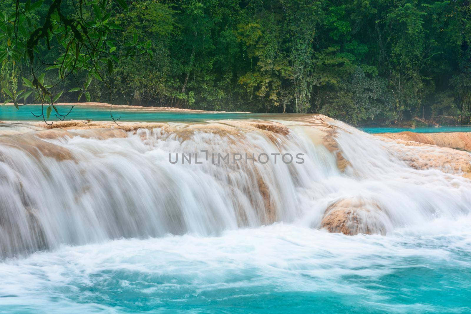 Waterfall Agua Azul, Chiapas. Located in Mexico