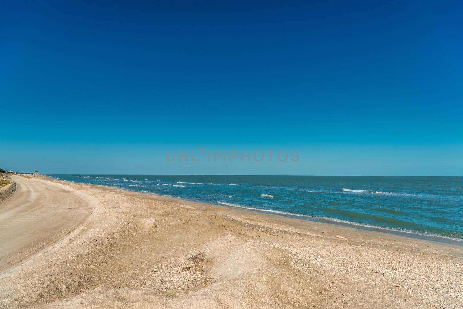 Beach on the Mexican Gulf. Sand, sea and sky.