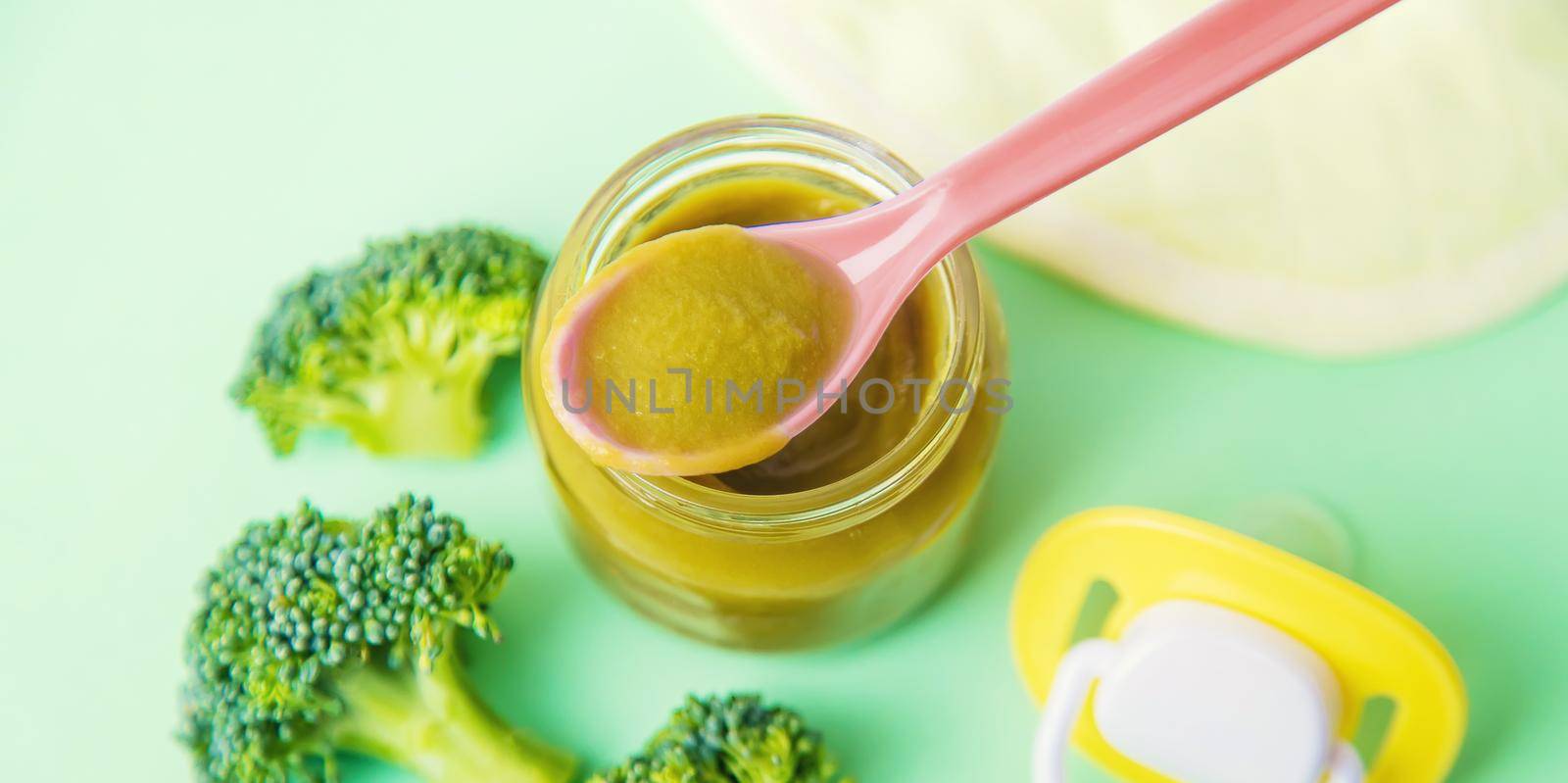 baby food in small jars. Selective focus. nature.