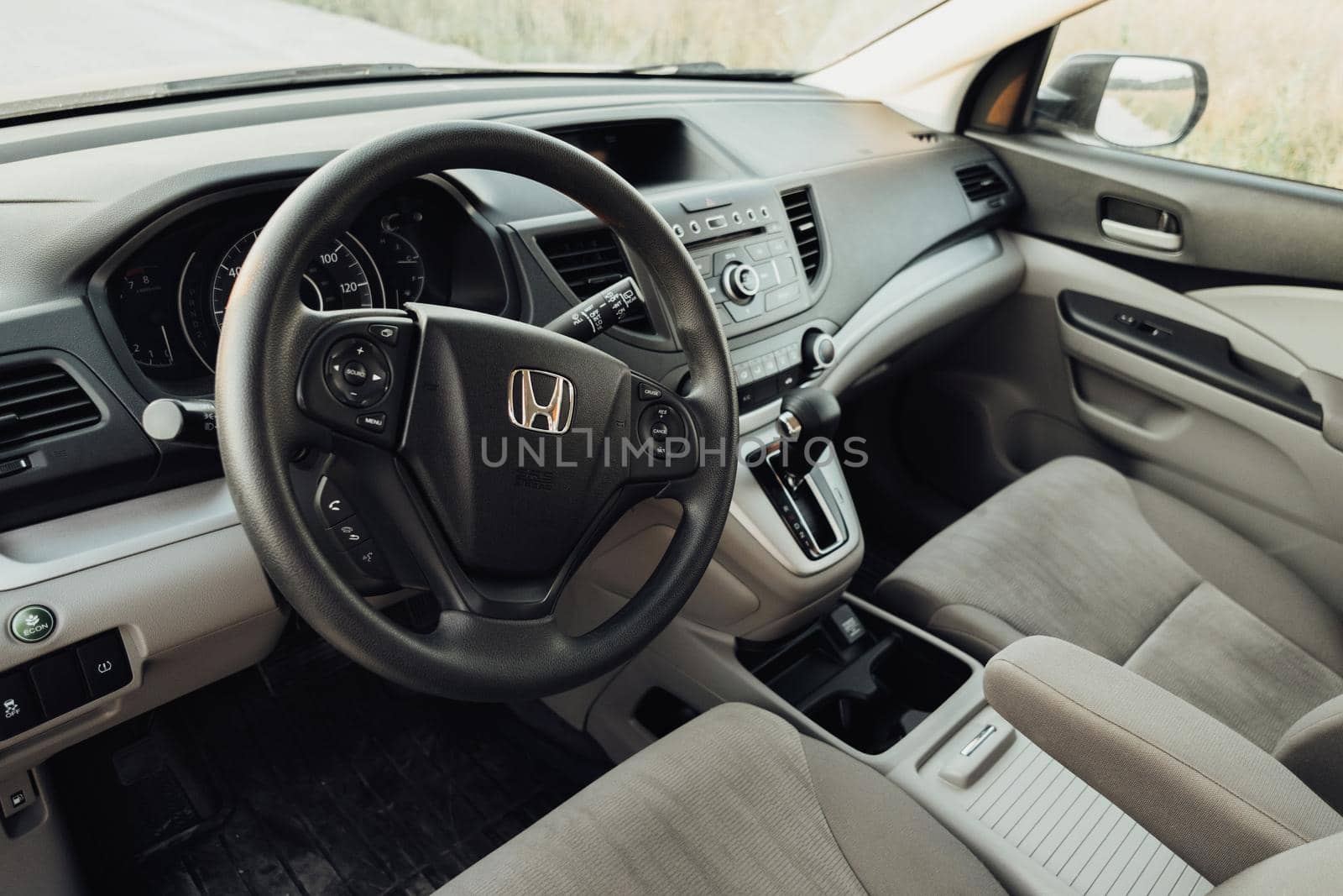 TERNOPIL, Ukraine - July 21 2021: Inside View of Interior of Honda CR-V