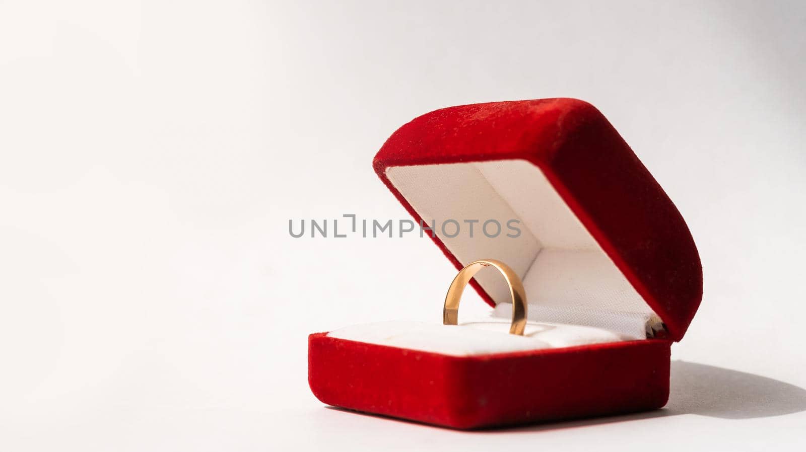 Red box for gold ring on a white background.