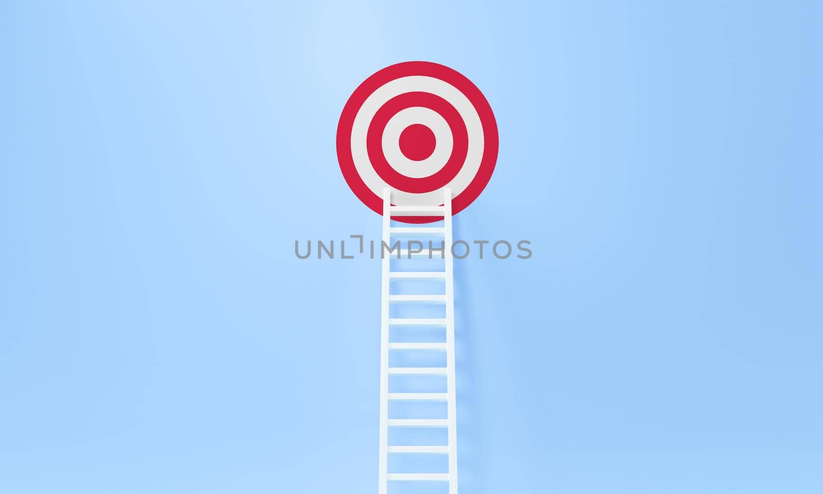 Step ladder achievement on a blue wall, Up and down the stairs. Growth, by ImagesRouges