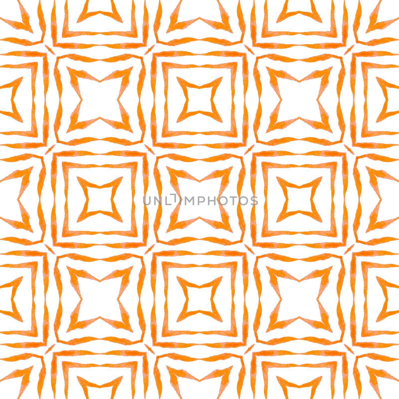 Hand drawn tropical seamless border. Orange by beginagain