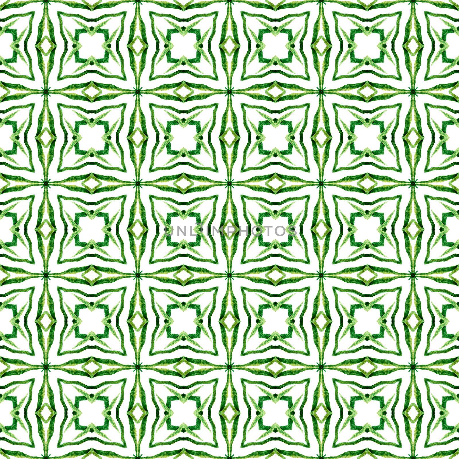 Oriental arabesque hand drawn border. Green glamorous boho chic summer design. Arabesque hand drawn design. Textile ready amazing print, swimwear fabric, wallpaper, wrapping.