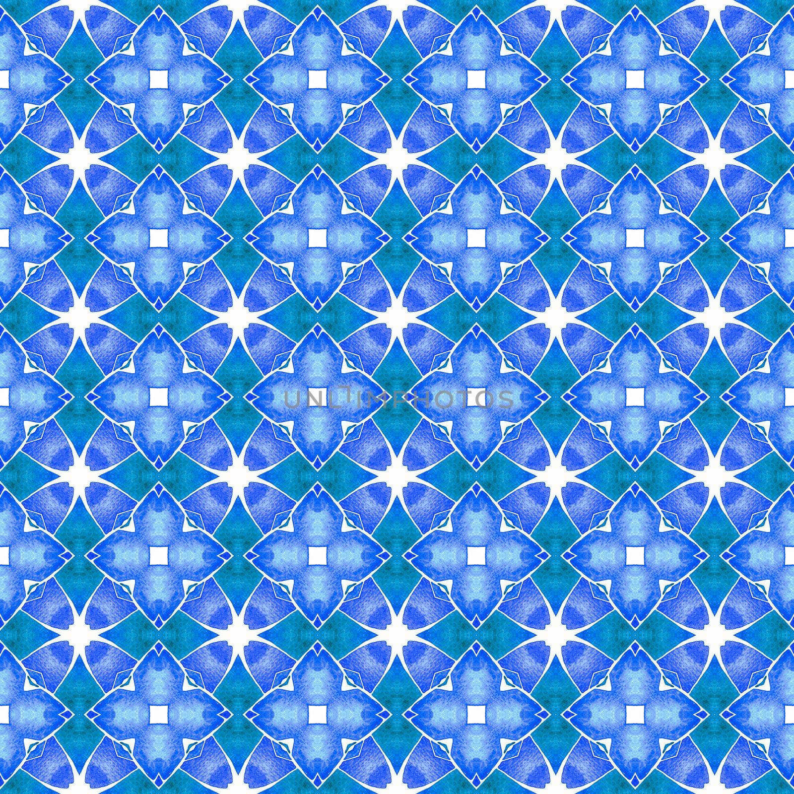 Tropical seamless pattern. Blue immaculate boho by beginagain