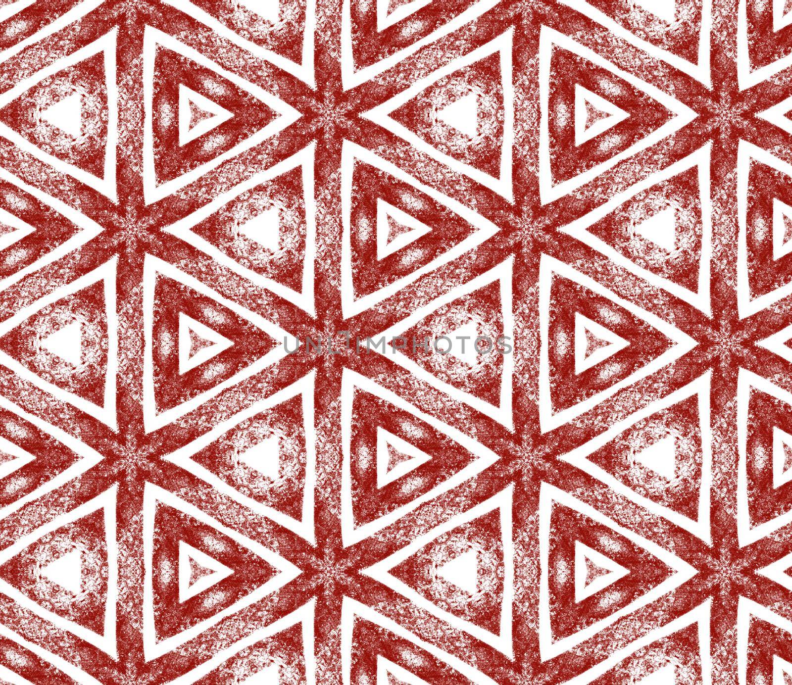 Mosaic seamless pattern. Maroon symmetrical kaleidoscope background. Retro mosaic seamless design. Textile ready unusual print, swimwear fabric, wallpaper, wrapping.