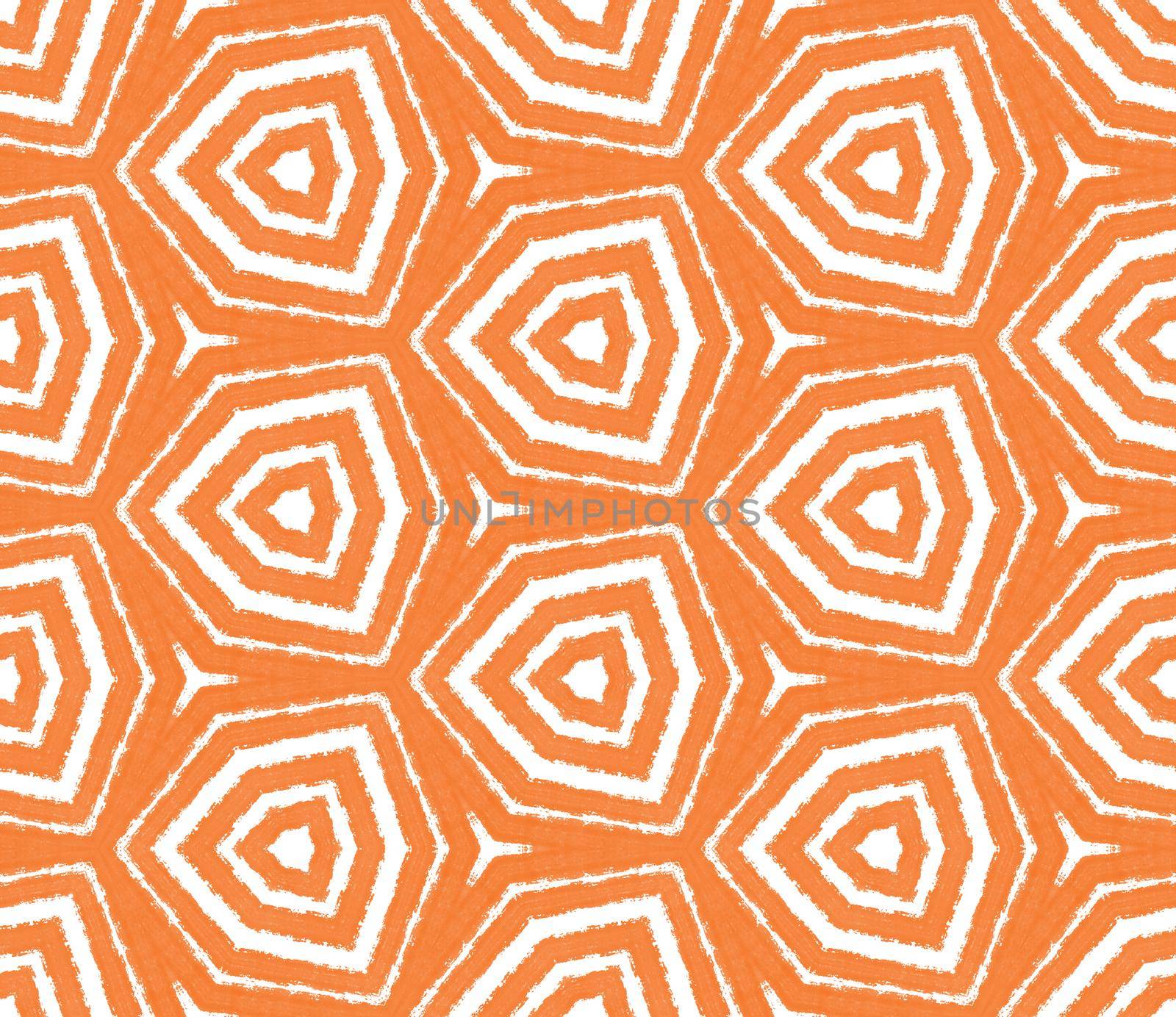 Textured stripes pattern. Orange symmetrical kaleidoscope background. Trendy textured stripes design. Textile ready amazing print, swimwear fabric, wallpaper, wrapping.