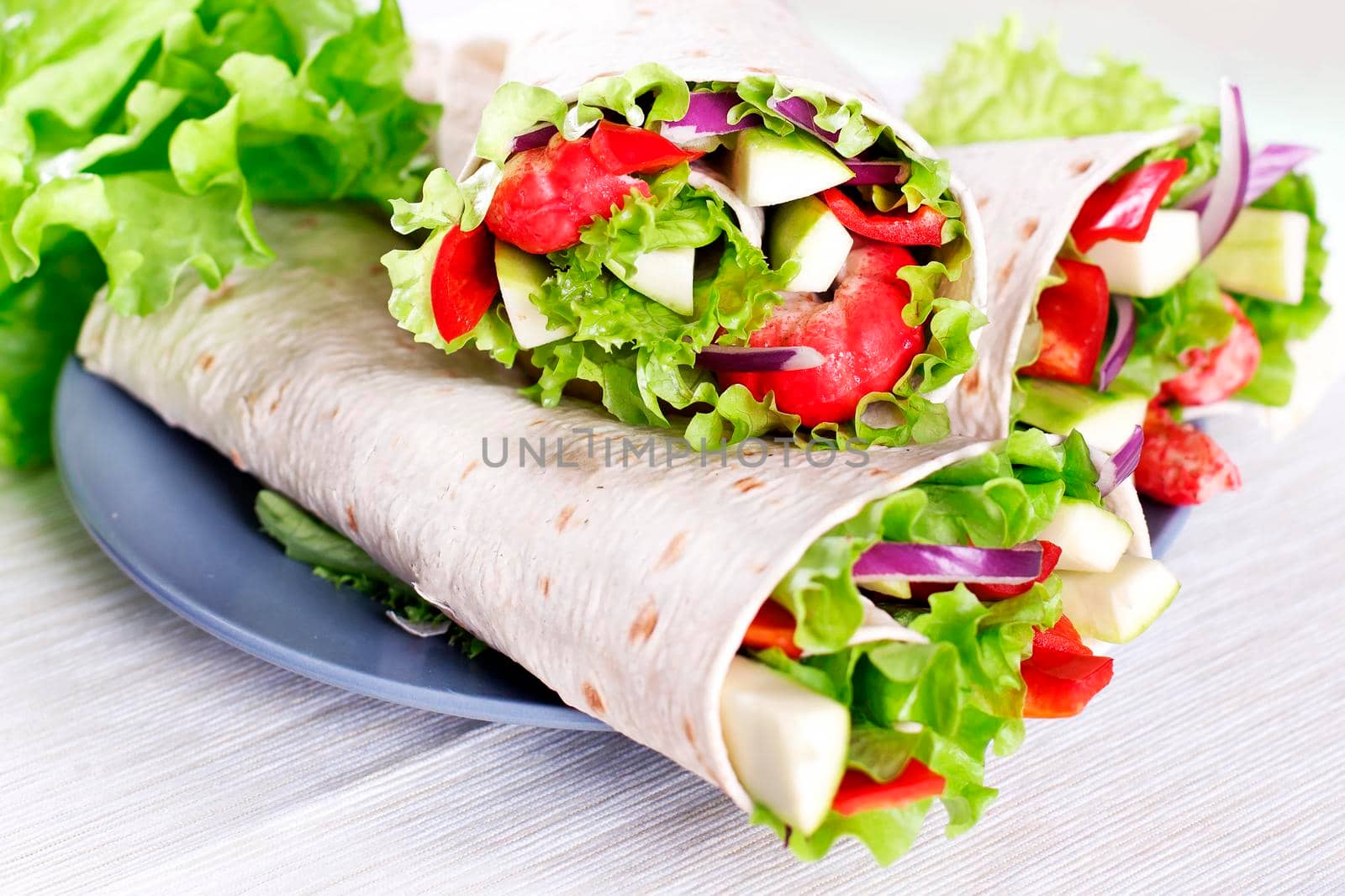 Healthy Vegetarian Salad Tortilla wraps