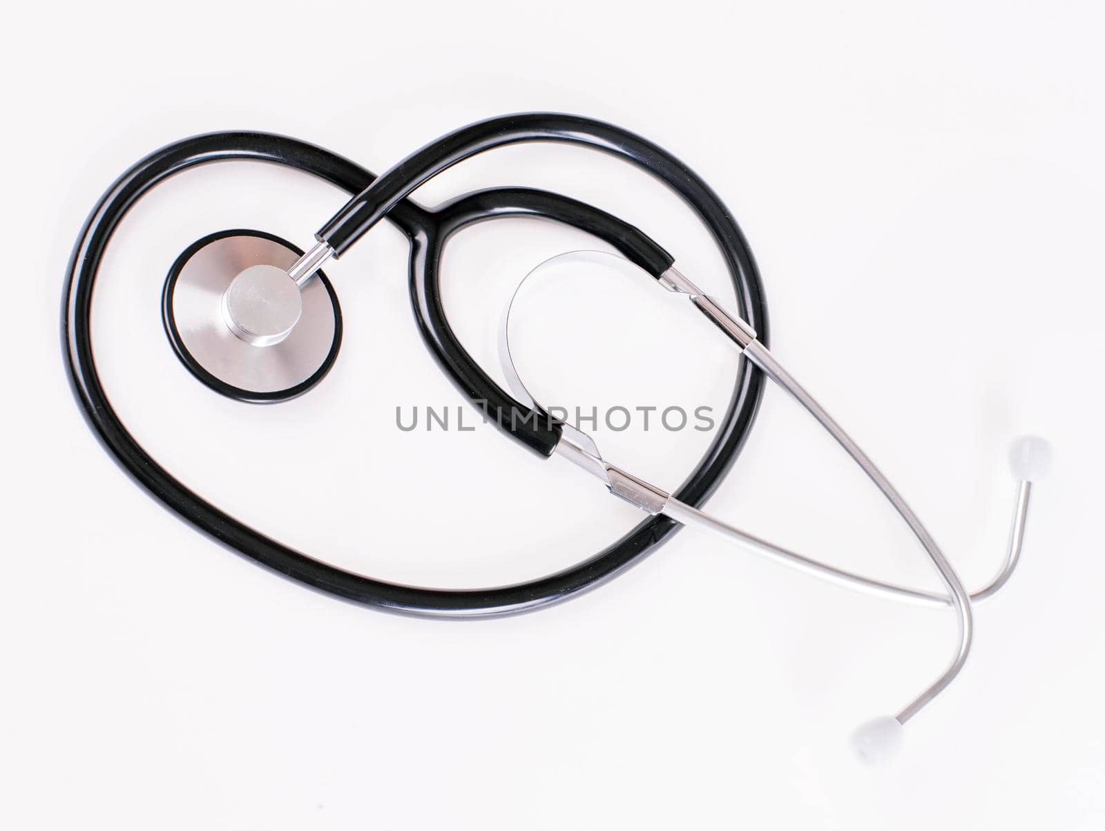 stethoscope isolated over a white background. Medical instrument