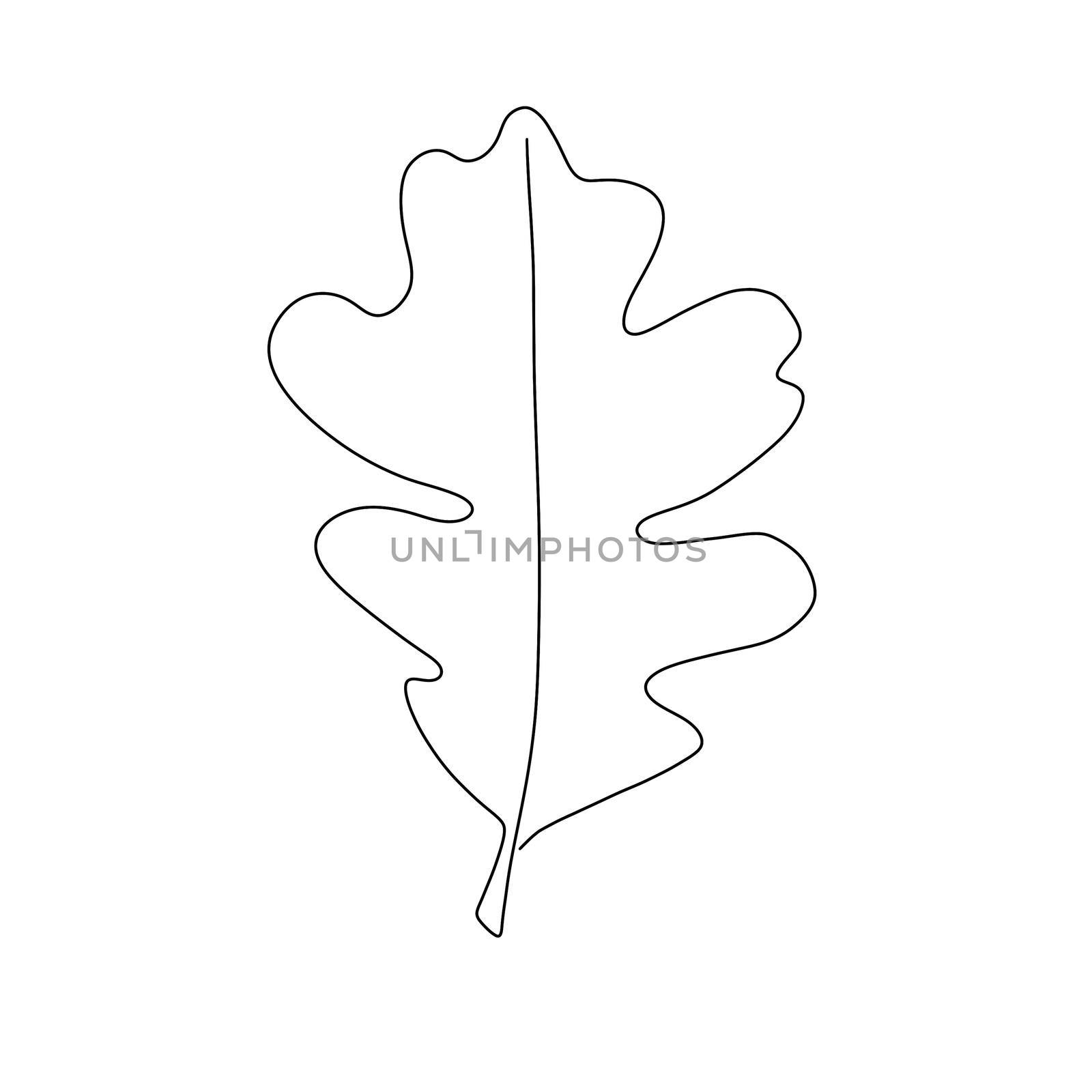 Autumn leaf continuous line drawing. Autumn leaf one line style icon.