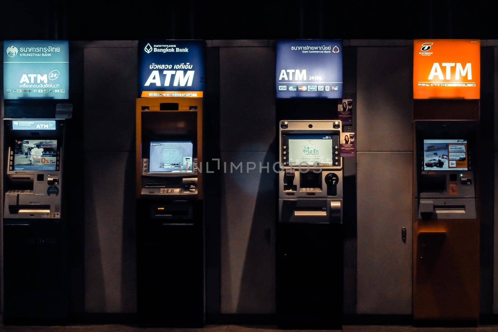 2019 June, Bangkok Thailnd  ATM Machine at railway staion in Bangkok by Petrichor