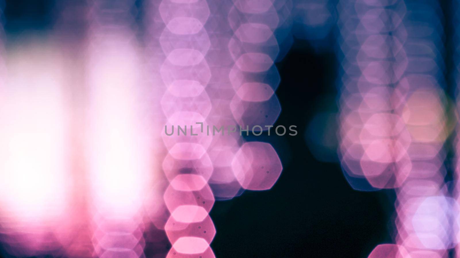 Blurry silhouette man with bokeh, festival lighting  background by Petrichor