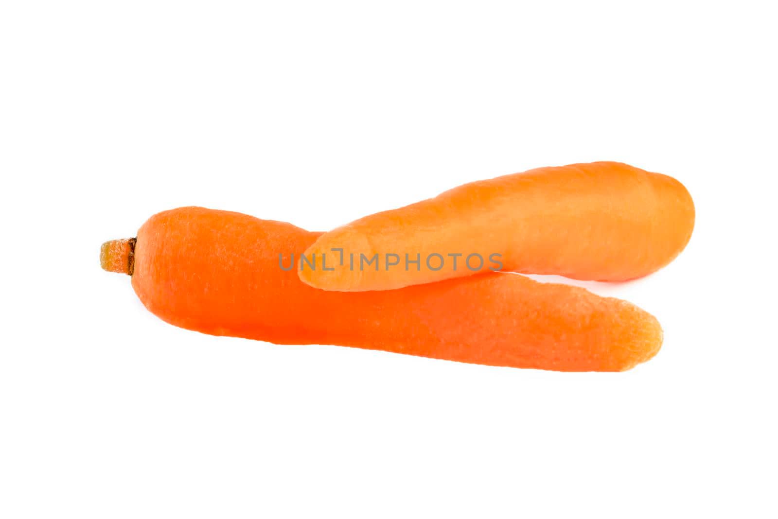 Carrots on a white background. fresh peeled carrots isolated on white