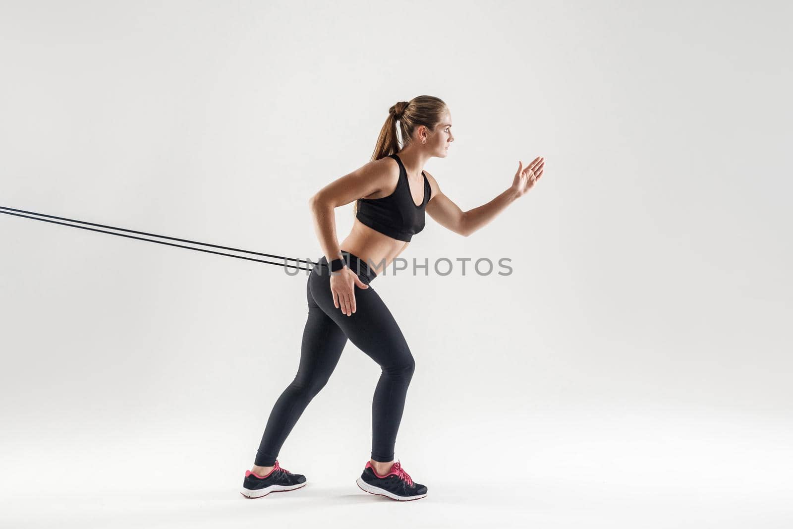 Crossfit and work-out. Activity concept, woman running by Khosro1