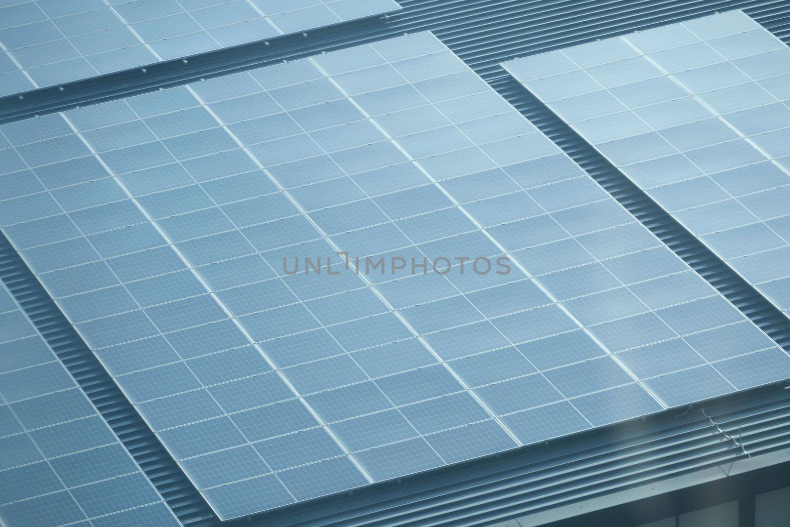 close-up of mounted solar panel, a good source of renewable alternative energy,