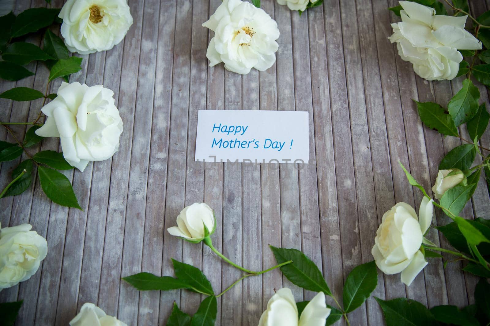 beautiful background of many white roses on a light wooden