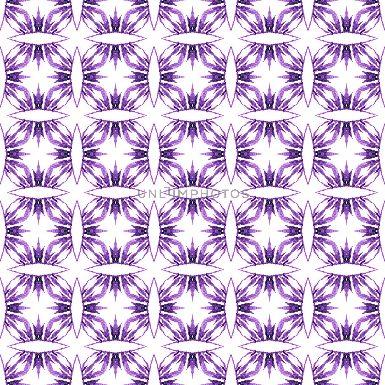 Oriental arabesque hand drawn border. Purple remarkable boho chic summer design. Arabesque hand drawn design. Textile ready exquisite print, swimwear fabric, wallpaper, wrapping.