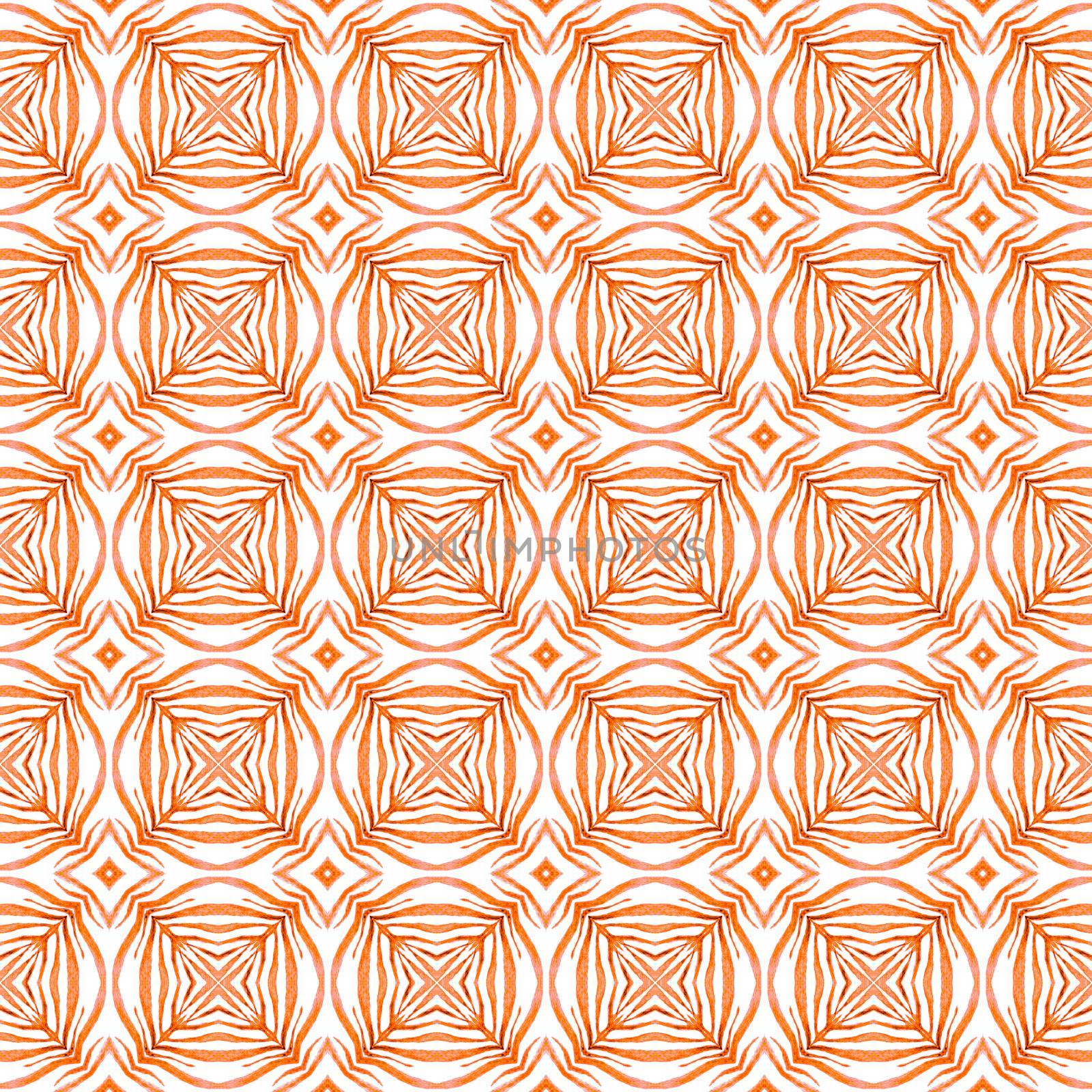 Trendy organic green border. Orange artistic boho by beginagain