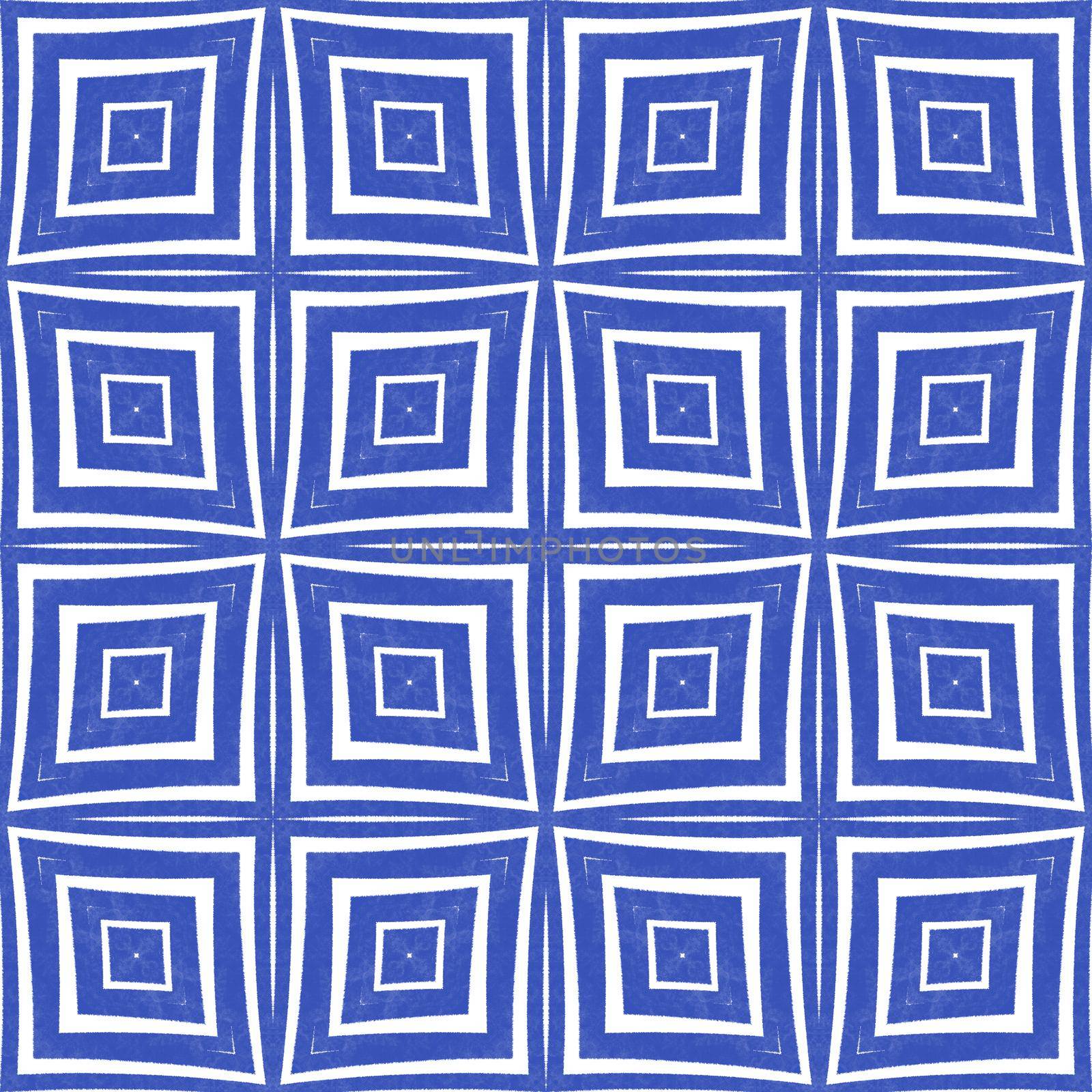 Medallion seamless pattern. Indigo symmetrical kaleidoscope background. Textile ready juicy print, swimwear fabric, wallpaper, wrapping. Watercolor medallion seamless tile.