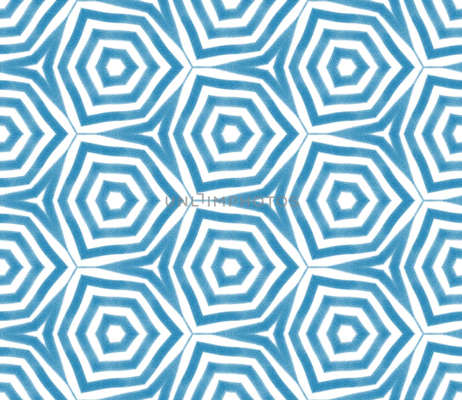 Striped hand drawn pattern. Blue symmetrical by beginagain