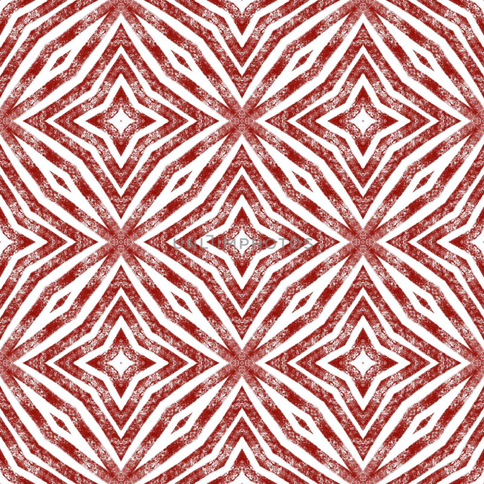 Ethnic hand painted pattern. Wine red by beginagain