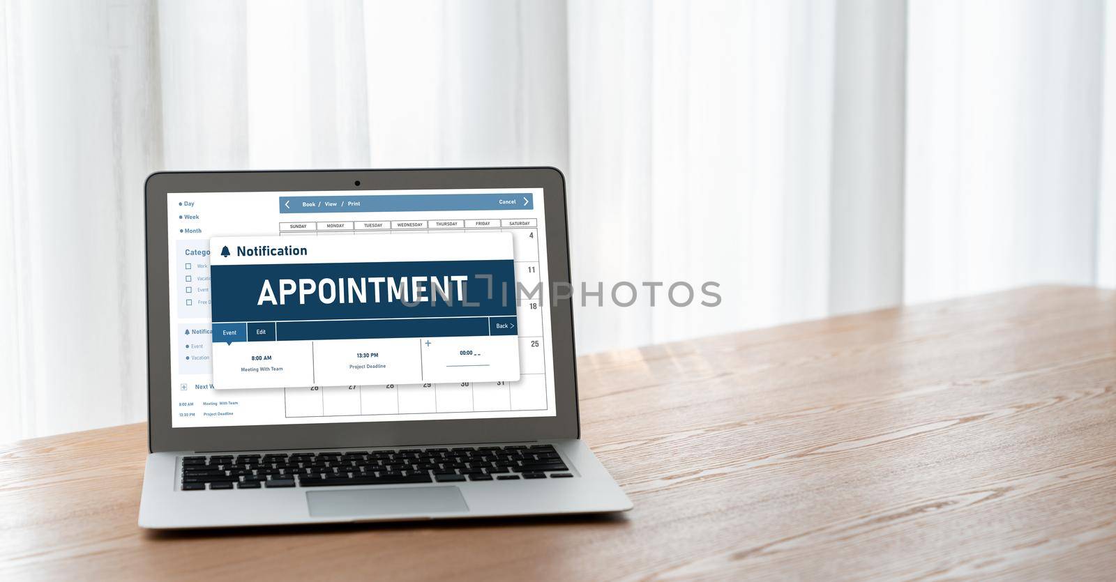 Online applointment booking calendar for modish regristration on the internet website
