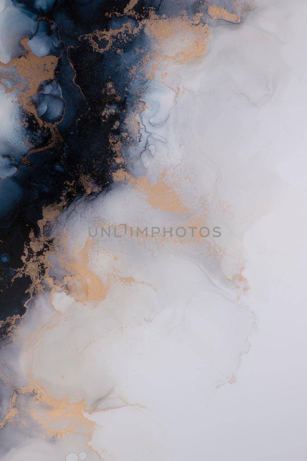 Marble ink abstract art from exquisite original painting for abstract background by biancoblue