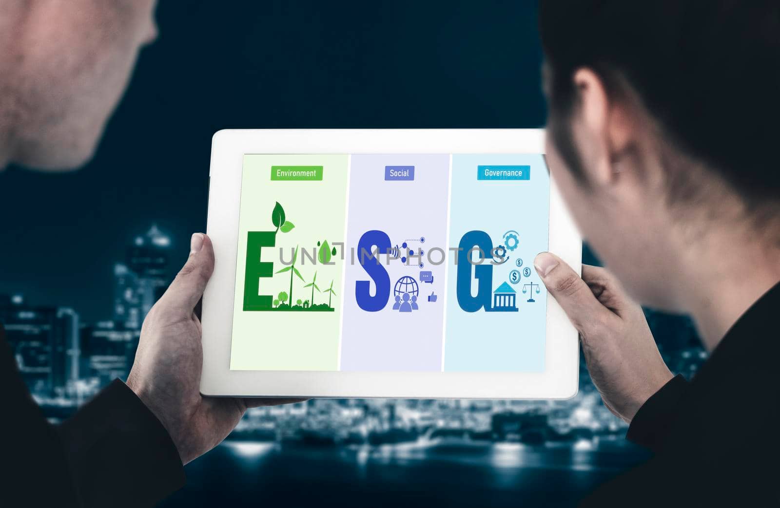 ESG environmental social governance policy for modish business to set a standard to achieve high ESG score