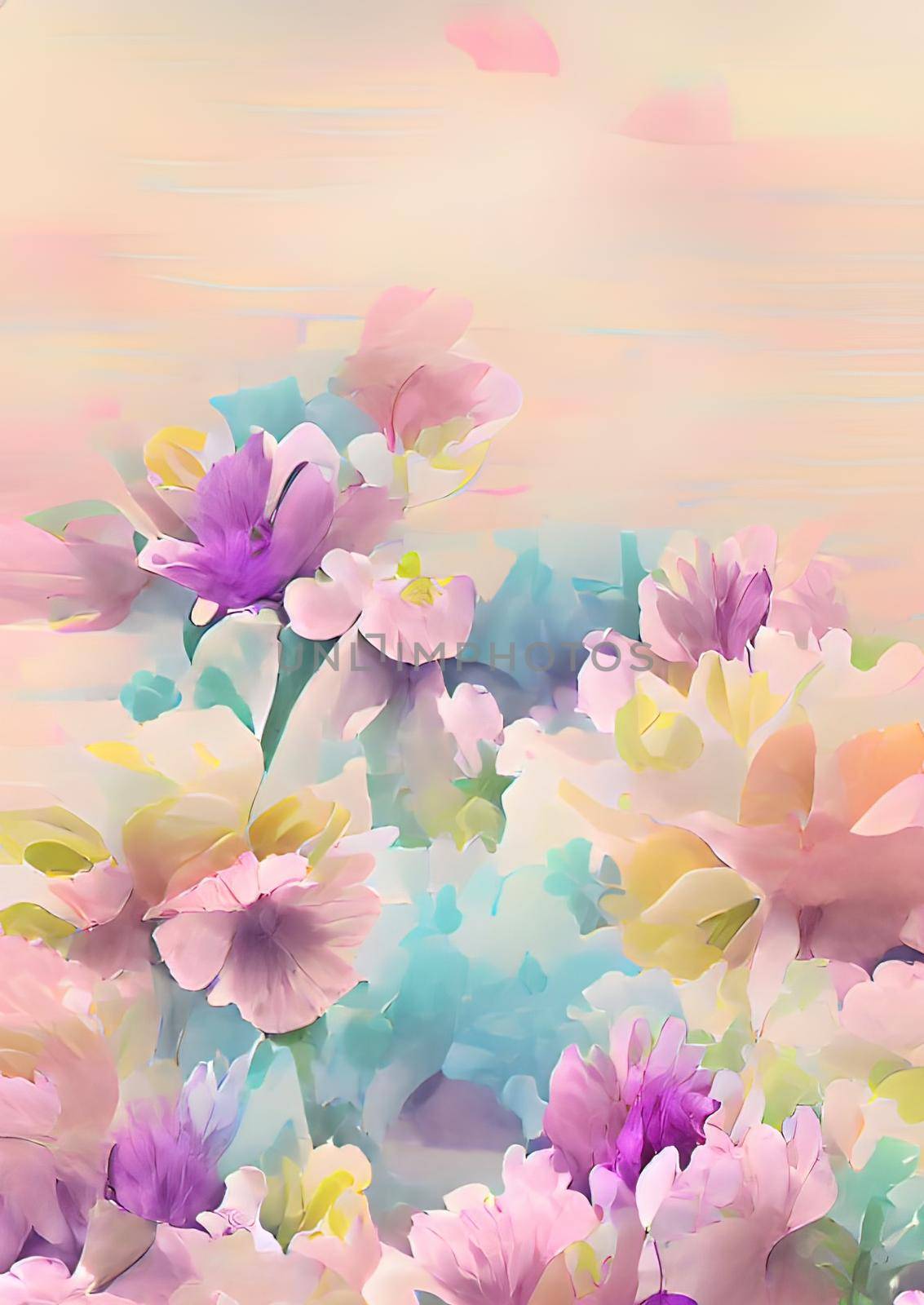 Pastel colors flowers for background by yilmazsavaskandag