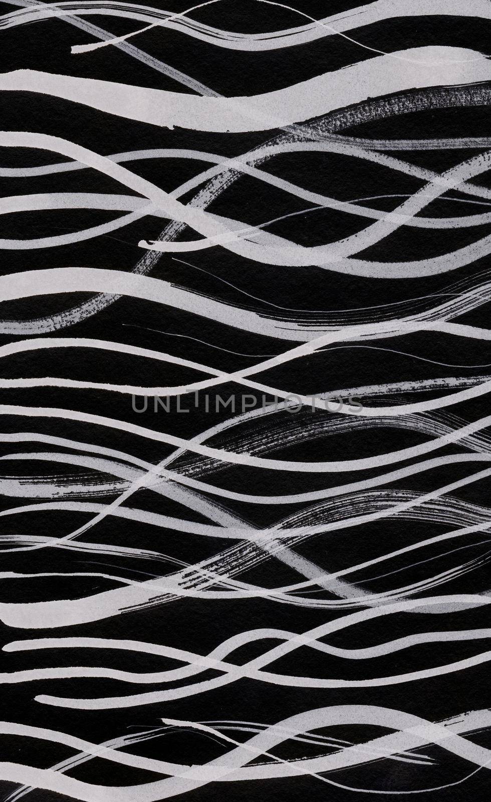 Abstract Gray Watercolor Drawing. Hand Drawn Grey Background Texture. Background Illustration Wavy Lines in Hand Drawn Sketch Art.