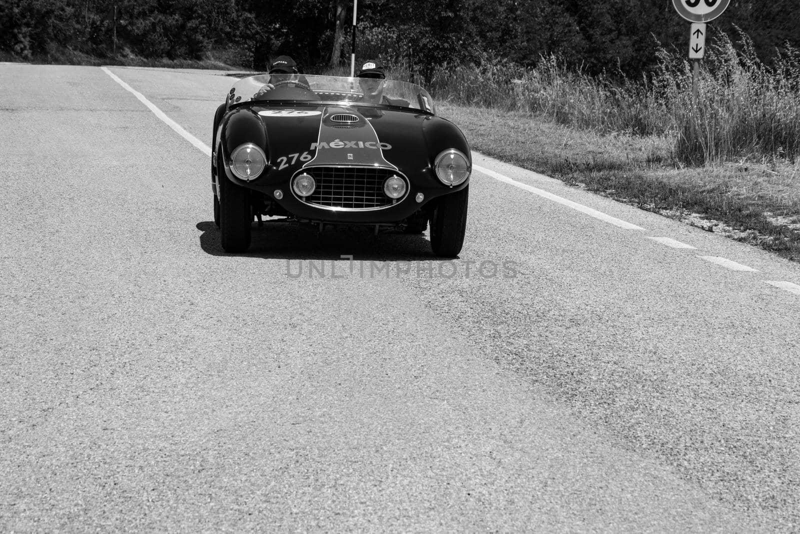 FERRARI 166 MM SPIDER VIGNALE 1953 on an old racing car in rally Mille Miglia 2022 the famous italian historical race (1927-1957 by massimocampanari