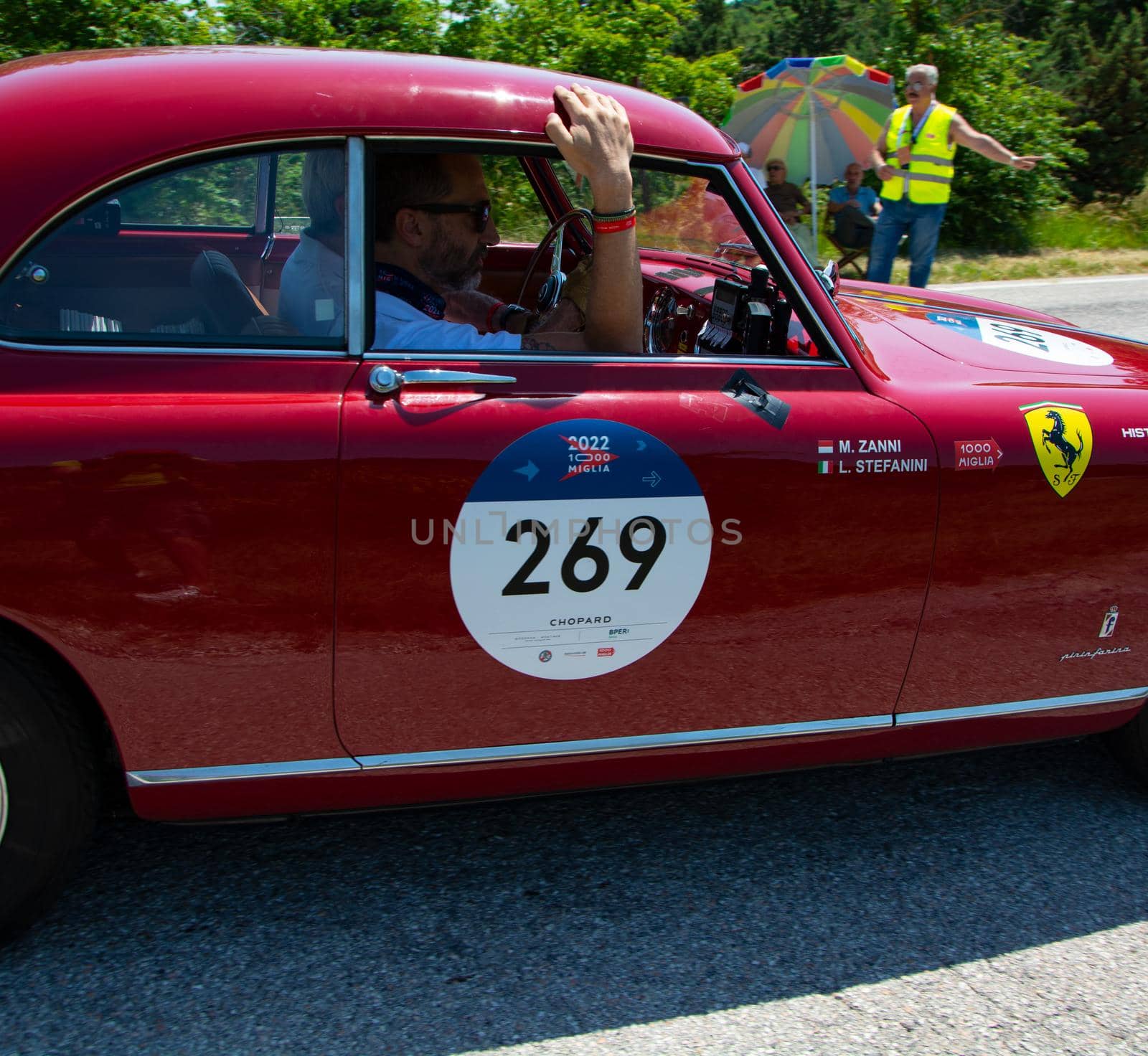 FERRARI 212 INTER EUROPA PINIFARINA 1953 on an old racing car in rally Mille Miglia 2022 the famous italian historical race (1927-1957 by massimocampanari