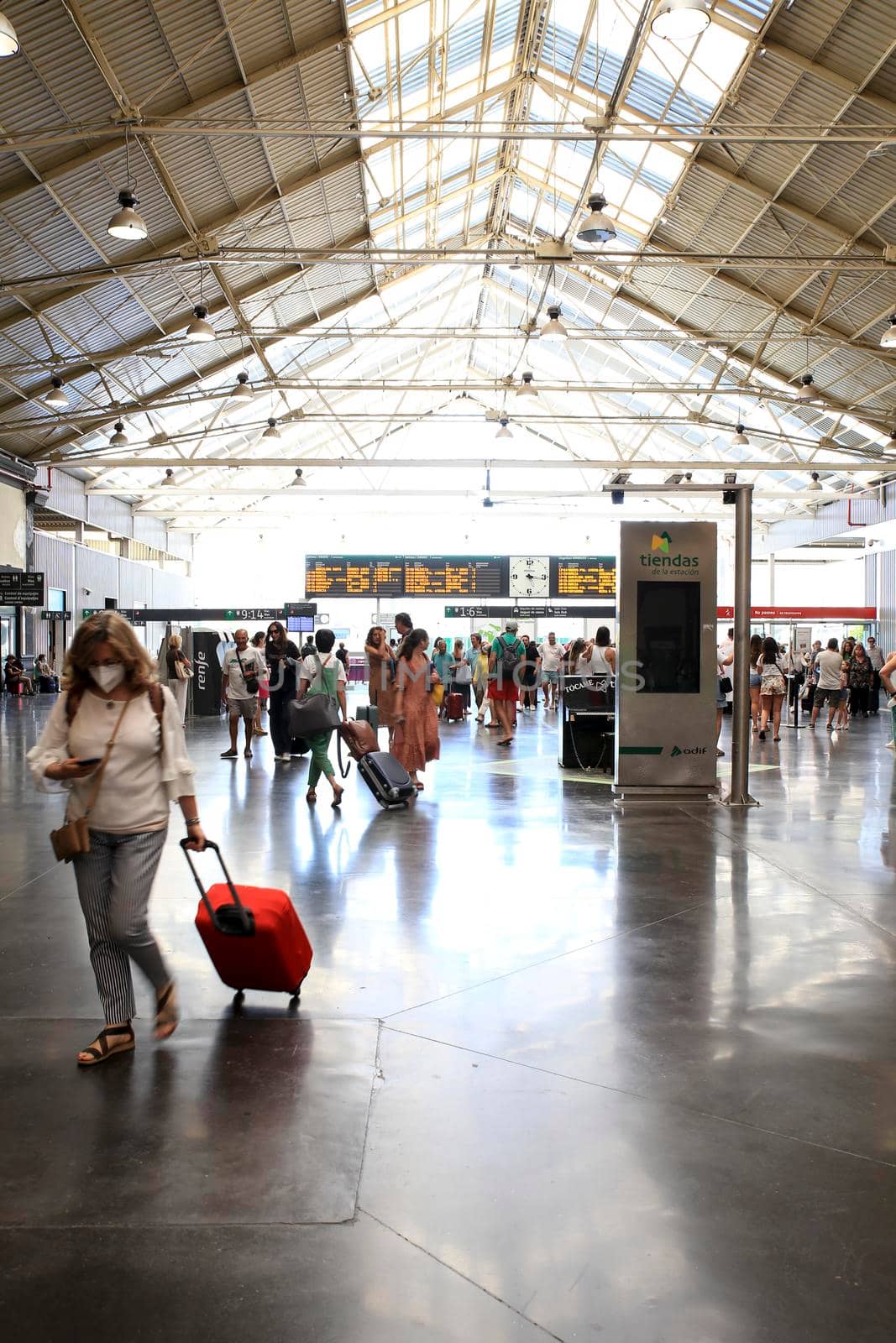 Passengers walking through the train station of Alicante by soniabonet