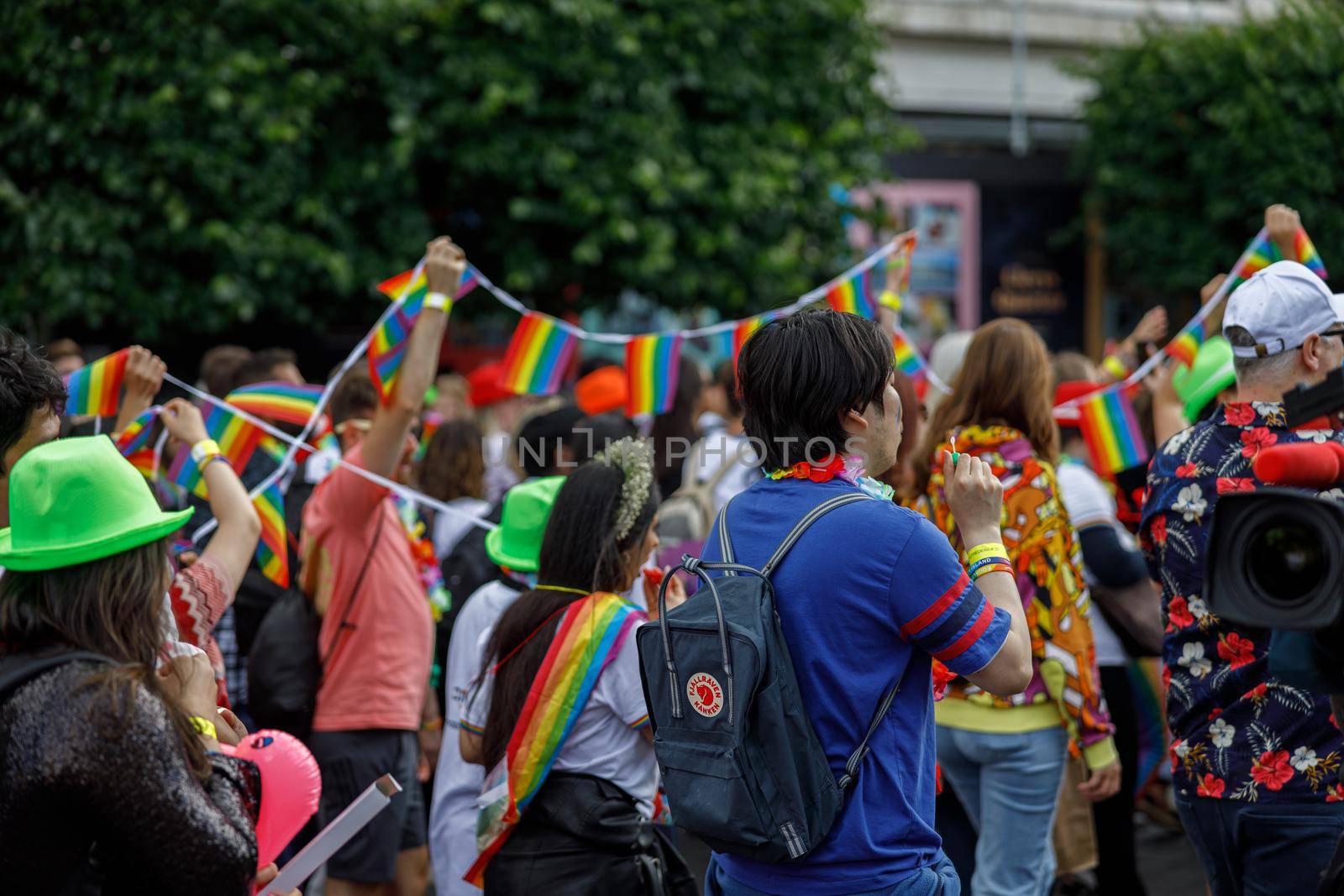 Dublin, Ireland, June 25th 2022. Ireland pride 2022 parade with people walking on one of the main city street by Yaroslav_astakhov