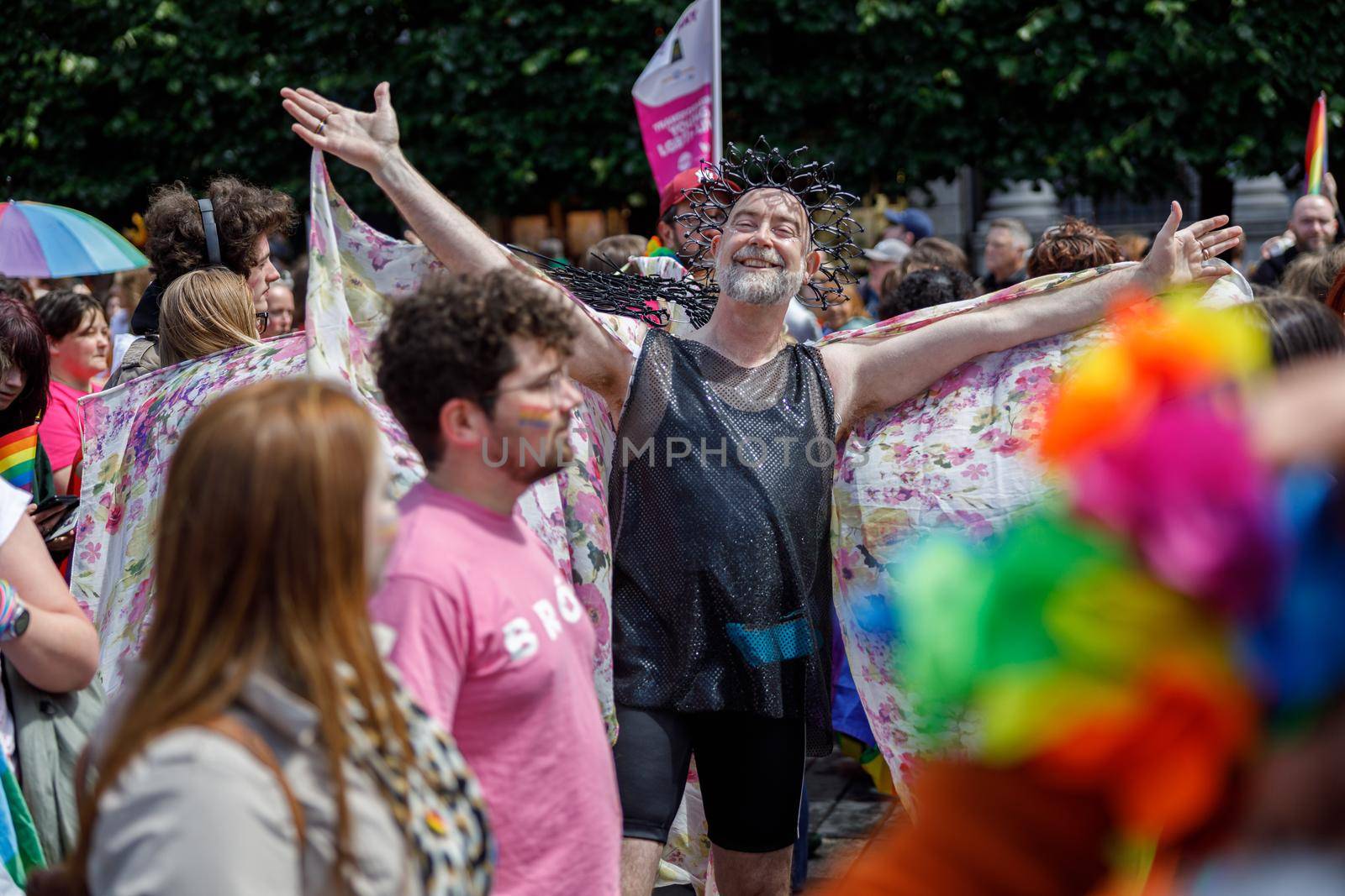 Dublin, Ireland, June 25th 2022. Ireland pride 2022 parade with people walking on one of the main city street by Yaroslav_astakhov