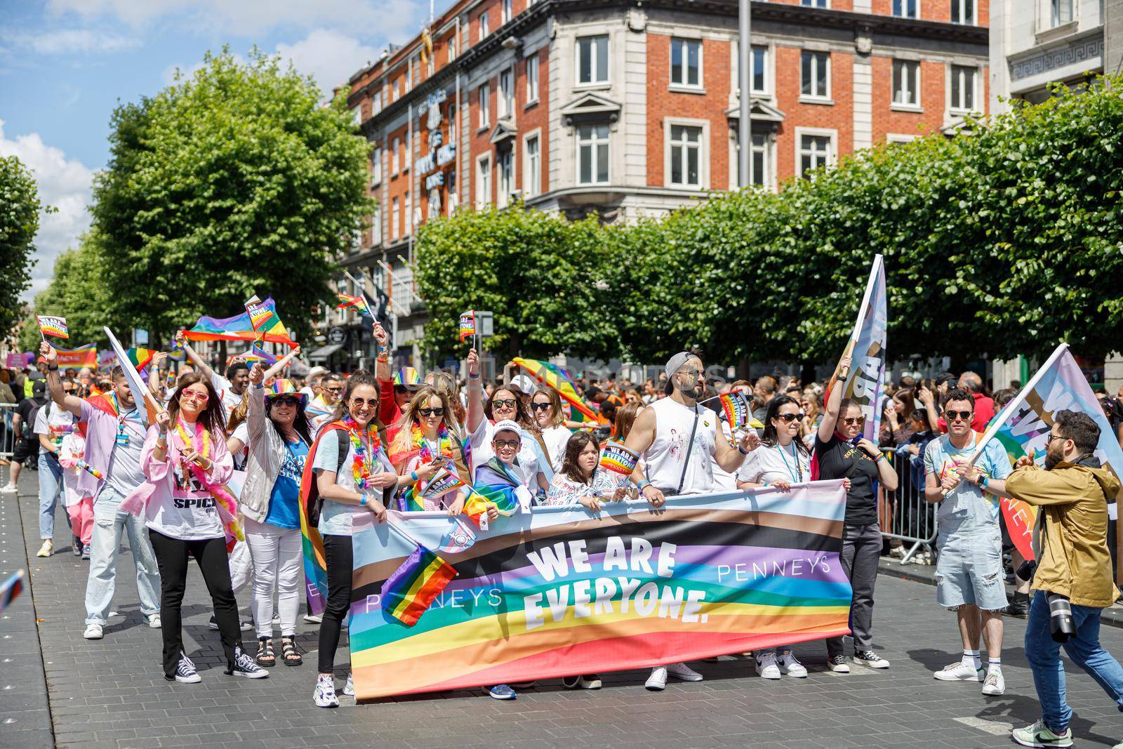 Dublin, Ireland, June 25th 2022. Ireland pride 2022 parade with people walking on one of the main city street by Yaroslav_astakhov