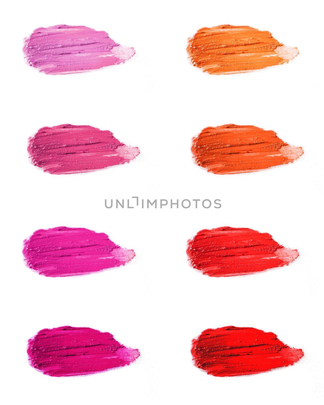 Lipstick cosmetics on white background isolate. Selective focus. by yanadjana